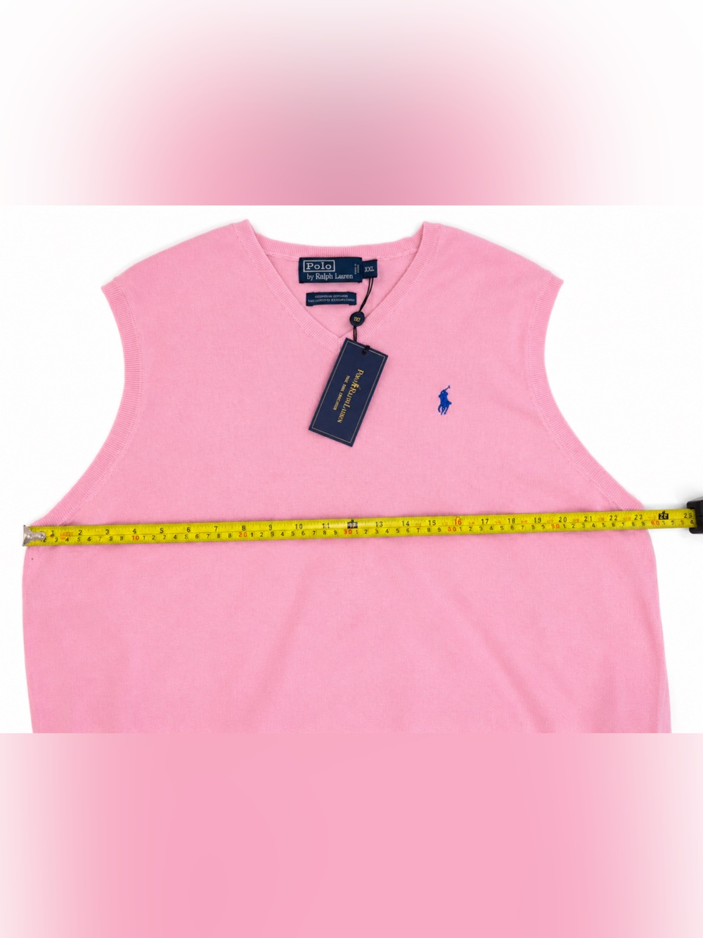 Polo Ralph Lauren Pink Pima Cotton Sweater Vest XXL Men’s NWT - Picture 3 of 6